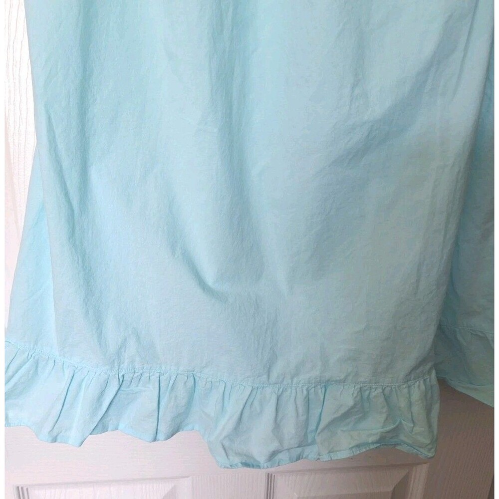 Victorian 100% Cotton Nightgown Large Seafoam Blue Cottagecore Modest Ruffled - Picture 7 of 8